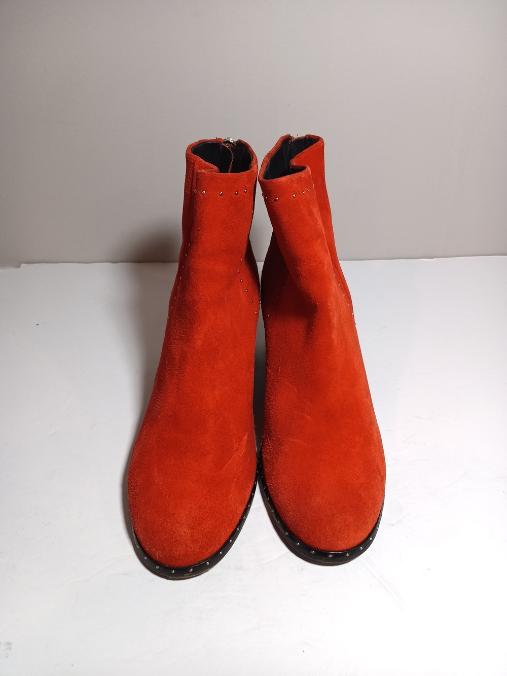 Rag & Bone Red Willow Suede Leather Studded Ankle Boots Size 40 US 10 - Picture 2 of 7